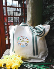 Life On Earth Embroidered Boat Bag