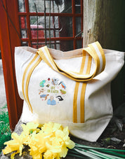 Life On Earth Embroidered Boat Bag