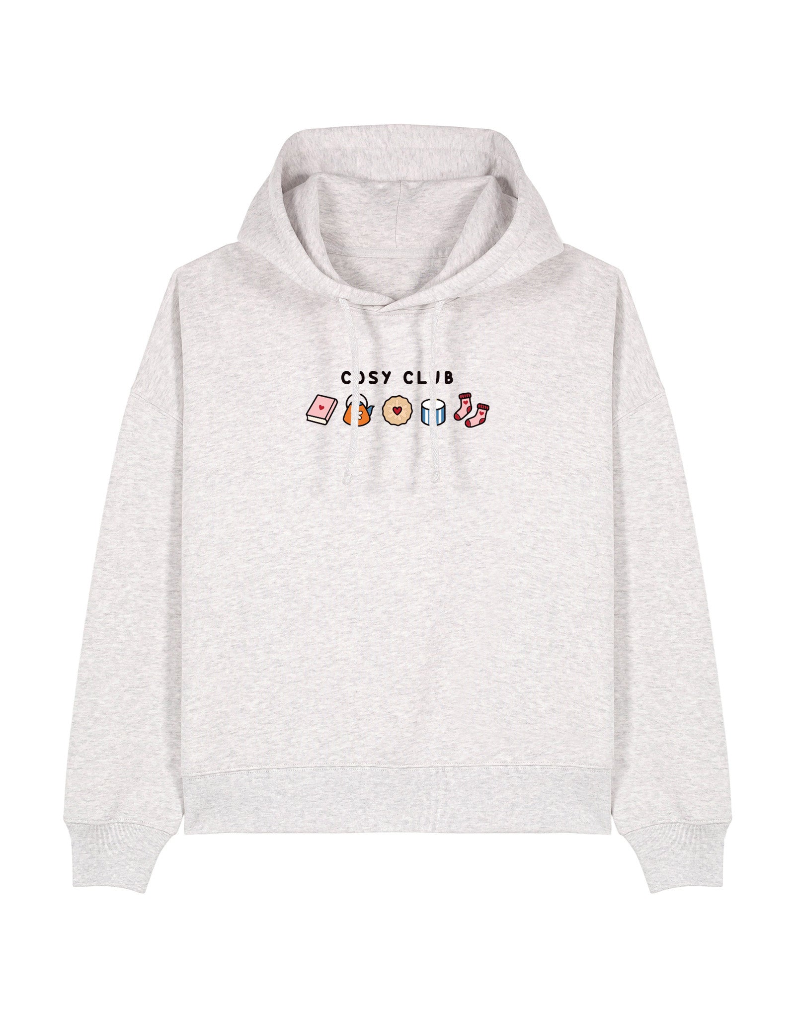 Cosy Club Embroidered Boxy Organic Cotton Hoodie