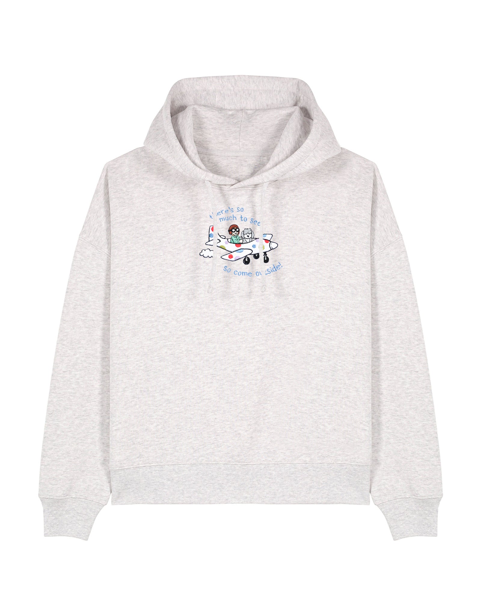 Come Outside Embroidered Boxy Organic Cotton Hoodie
