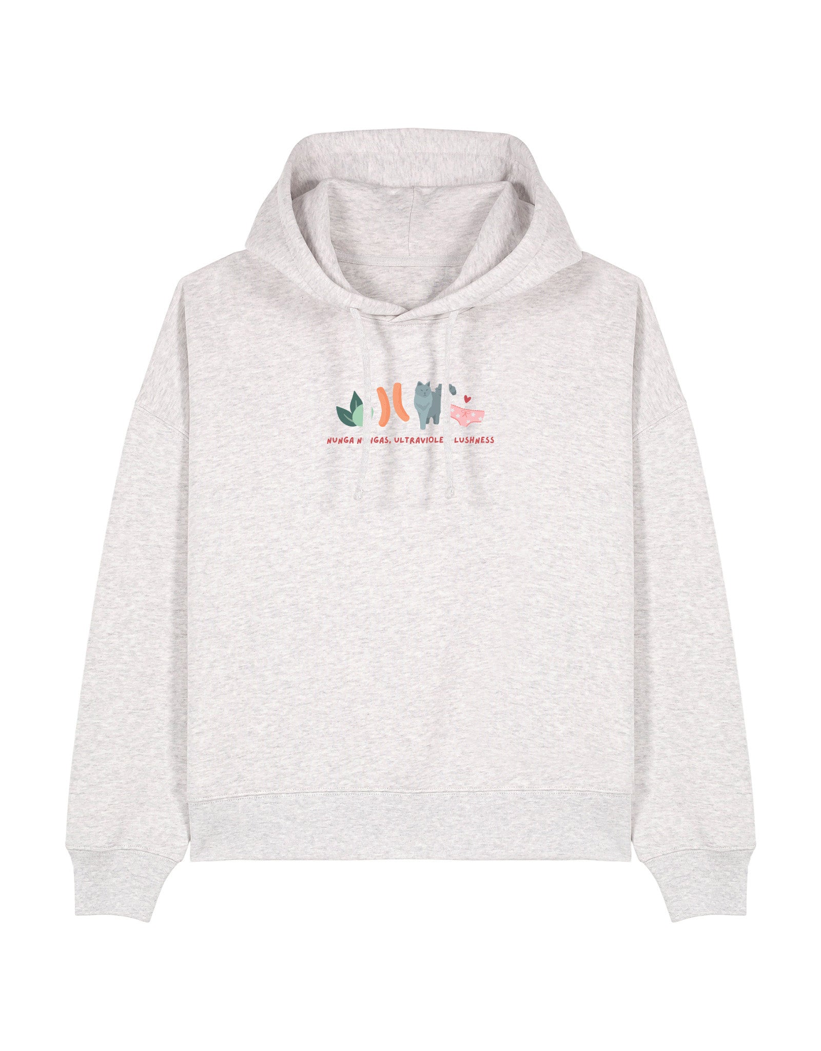 Angus and Thongs Embroidered Boxy Organic Cotton Hoodie