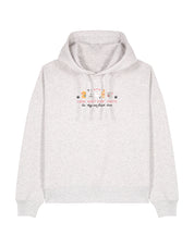 Cats Embroidered Boxy Organic Cotton Hoodie