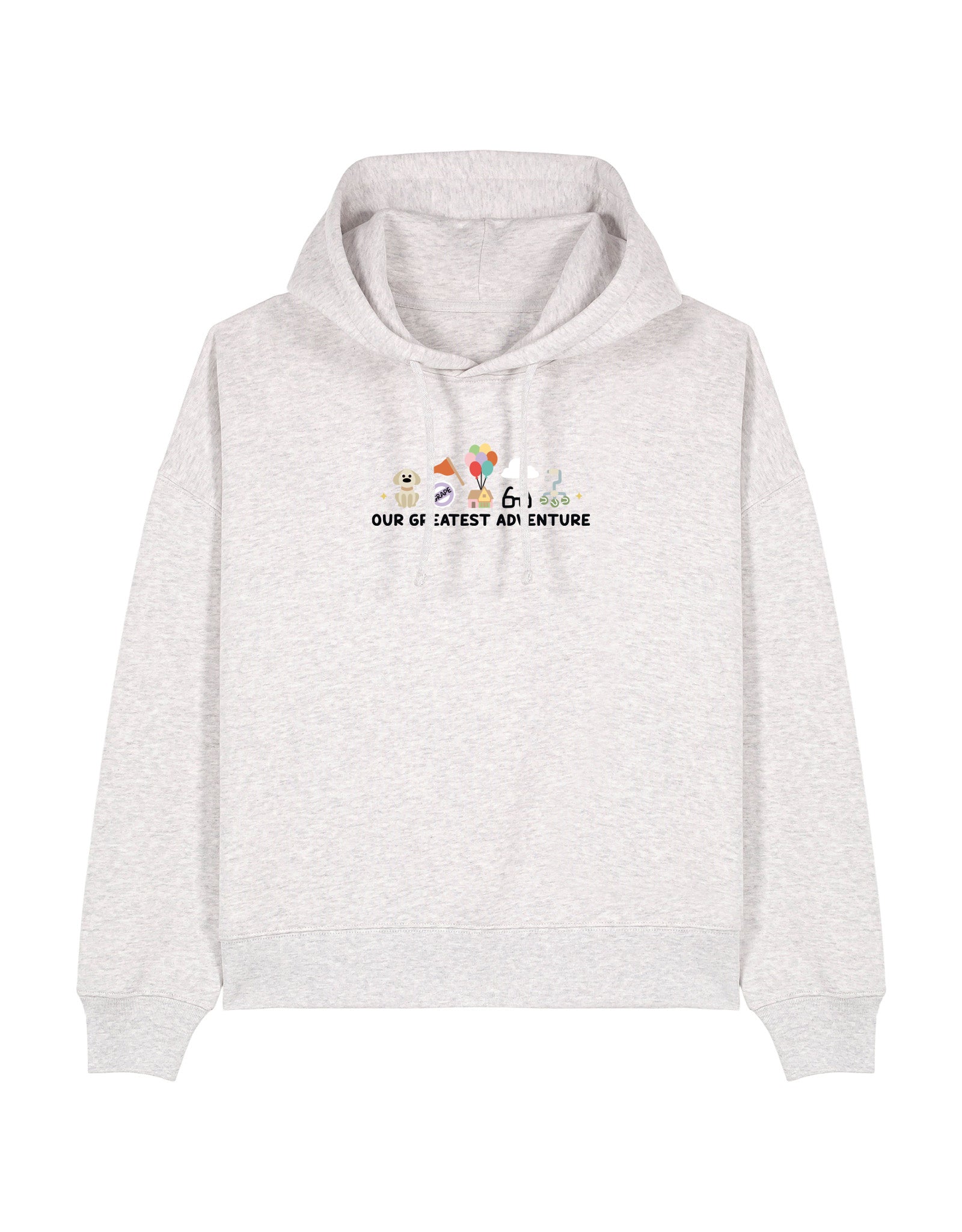 Up Embroidered Boxy Organic Cotton Hoodie