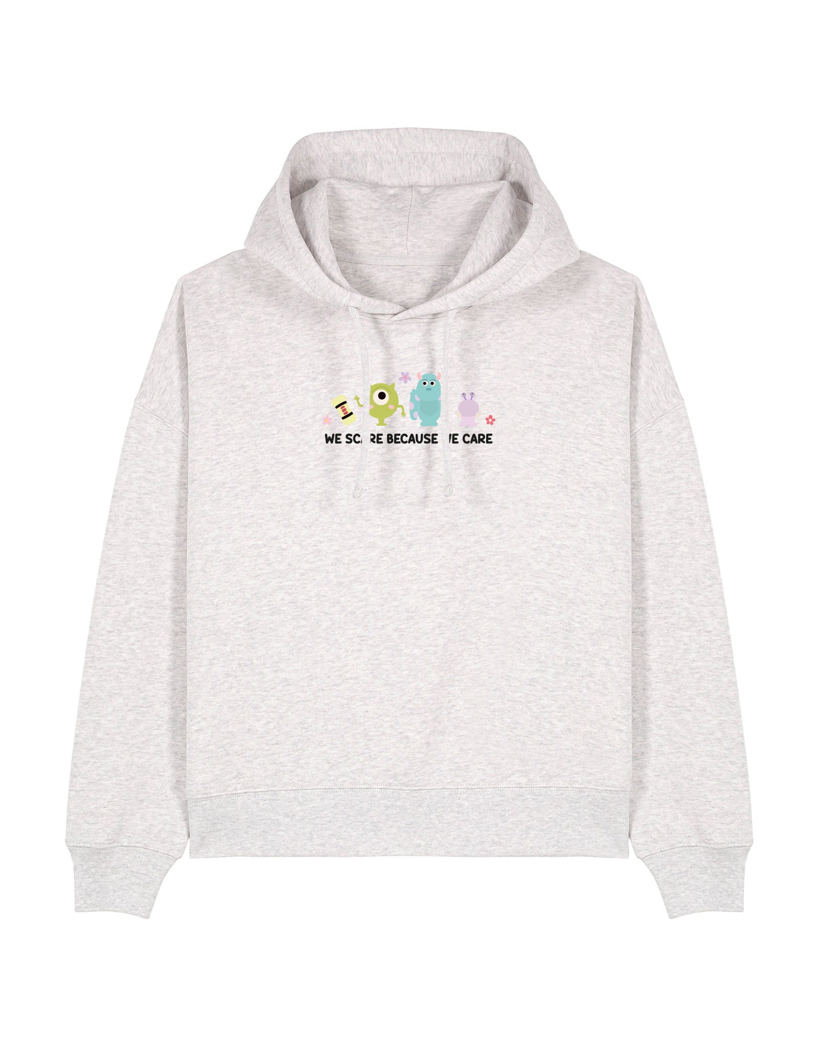 Monsters Embroidered Boxy Organic Cotton Hoodie