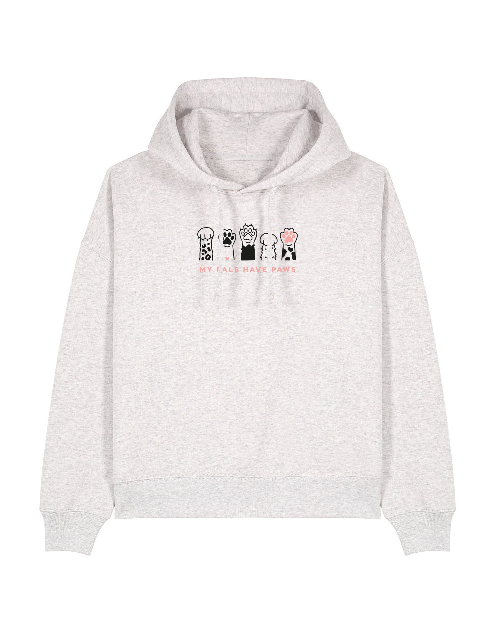 My Pals Have Paws Embroidered Boxy Organic Cotton Hoodie