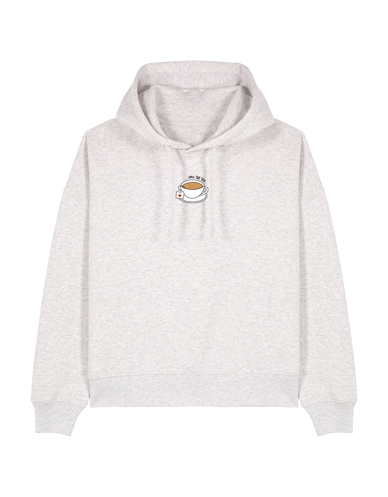 Spill The Tea Embroidered Boxy Organic Cotton Hoodie