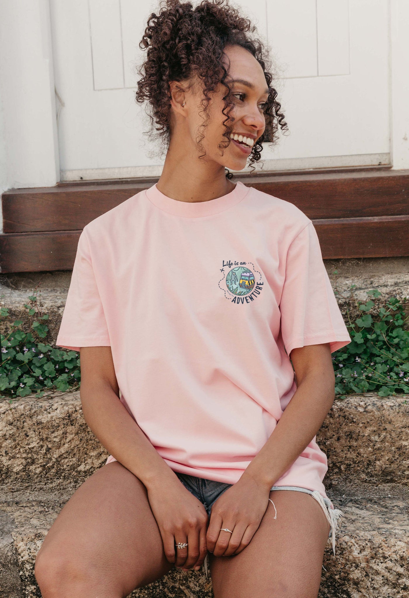 Life Is An Adventure Printed Organic Cotton T-Shirt