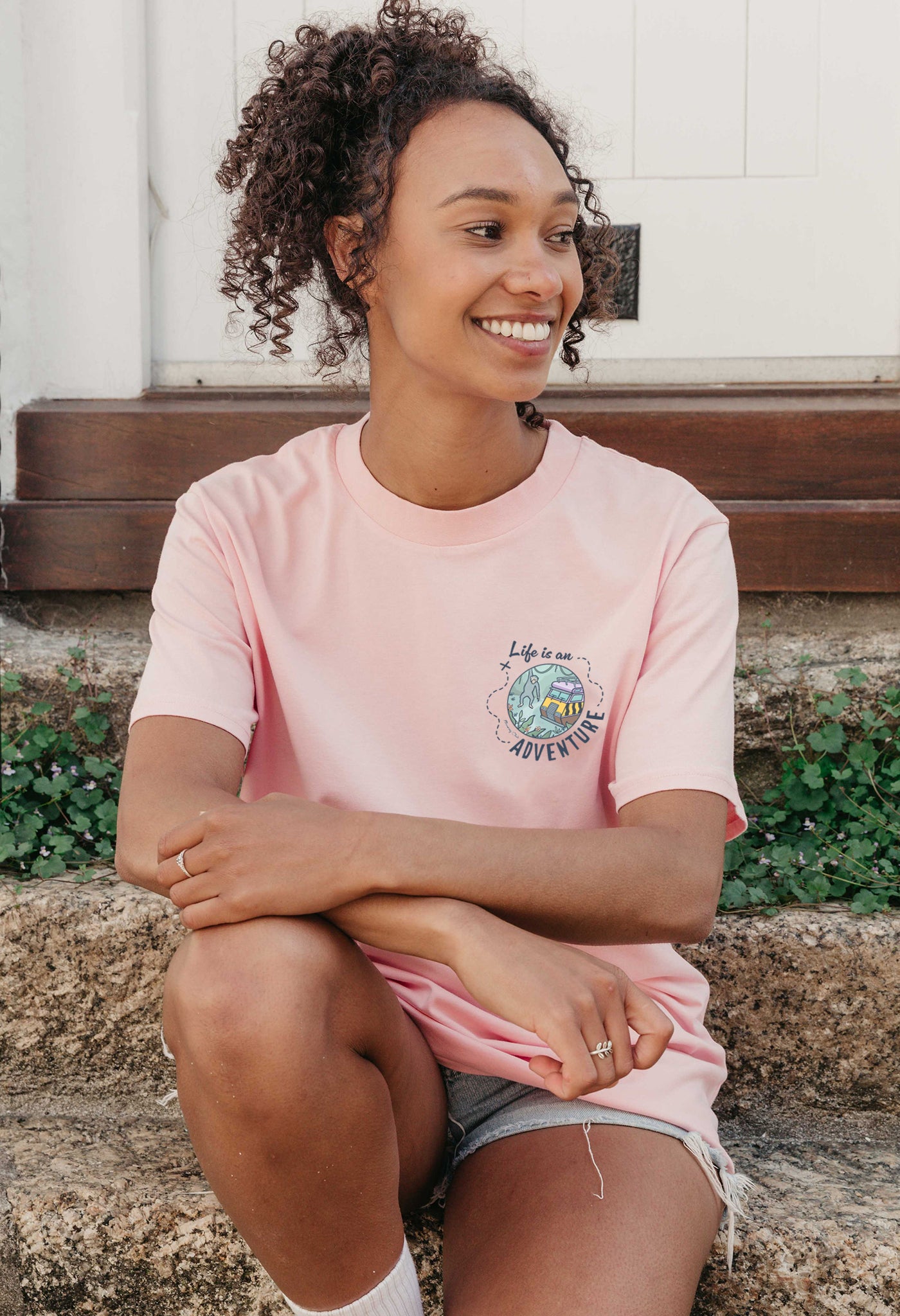 Life Is An Adventure Printed Organic Cotton T-Shirt