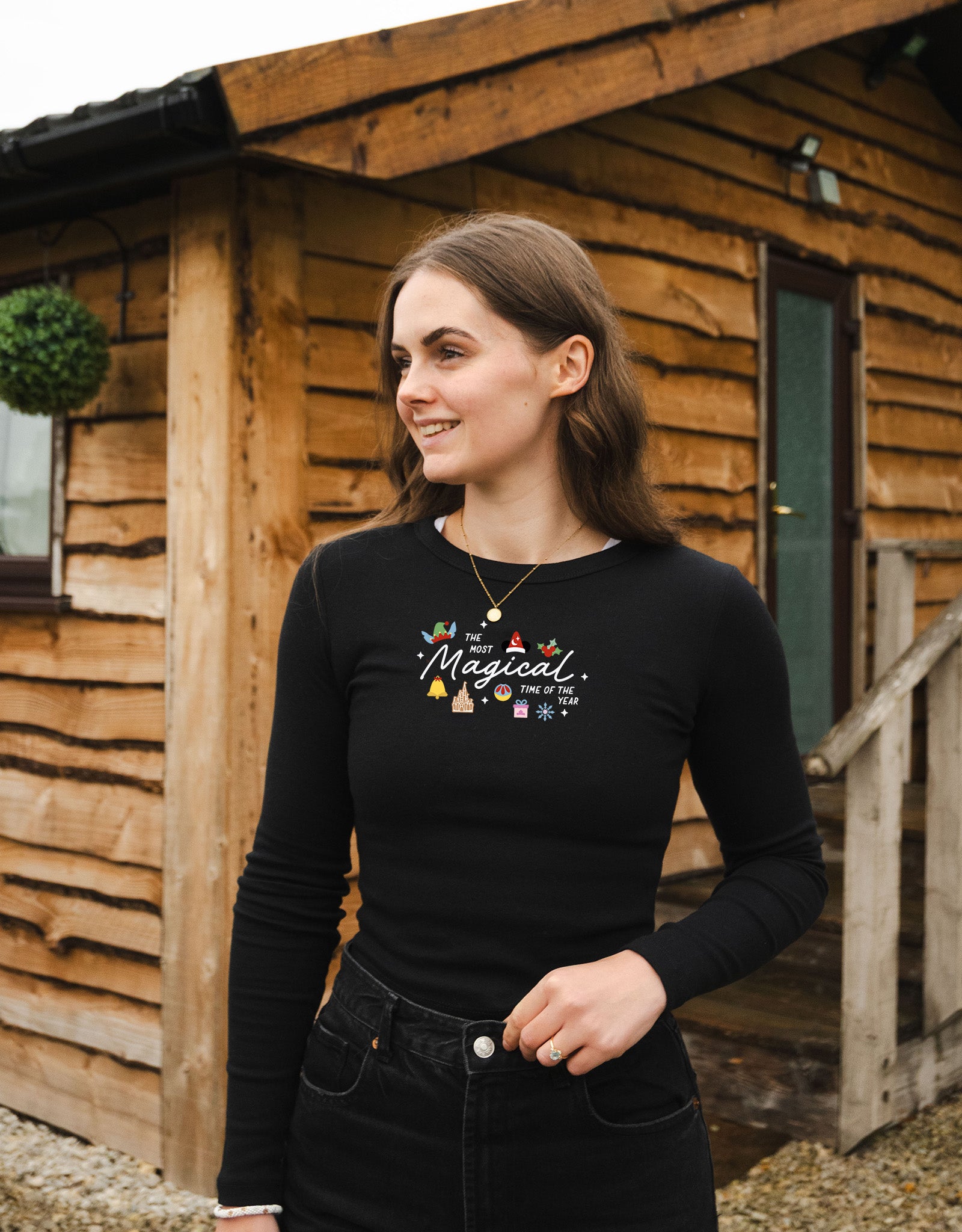 Magical Embroidered Micro Rib Long Sleeved Tee