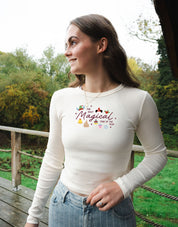 Magical Embroidered Micro Rib Long Sleeved Tee