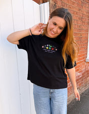 Mermaid Embroidered Boxy Organic Cotton Tee
