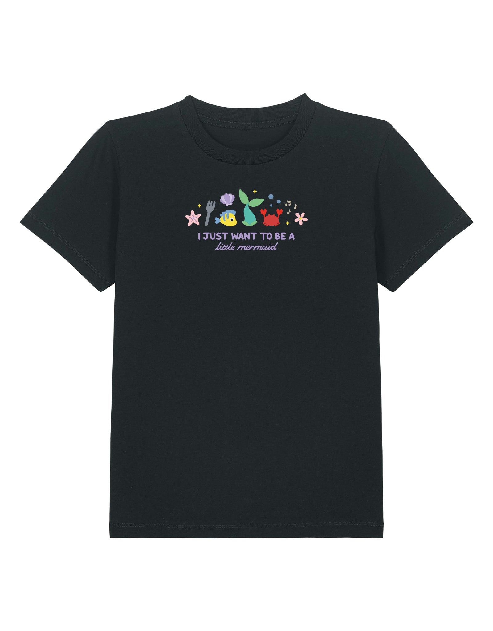 Mermaid Embroidered Organic Cotton Childrens T-Shirt