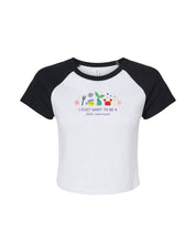 Mermaid Embroidered Micro Rib Raglan Baby Tee