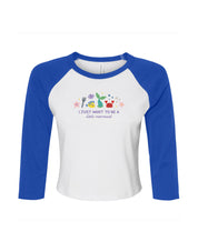 Mermaid Embroidered Micro Rib 3/4 Sleeve Tee