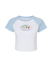 Mermaid Embroidered Micro Rib Raglan Baby Tee