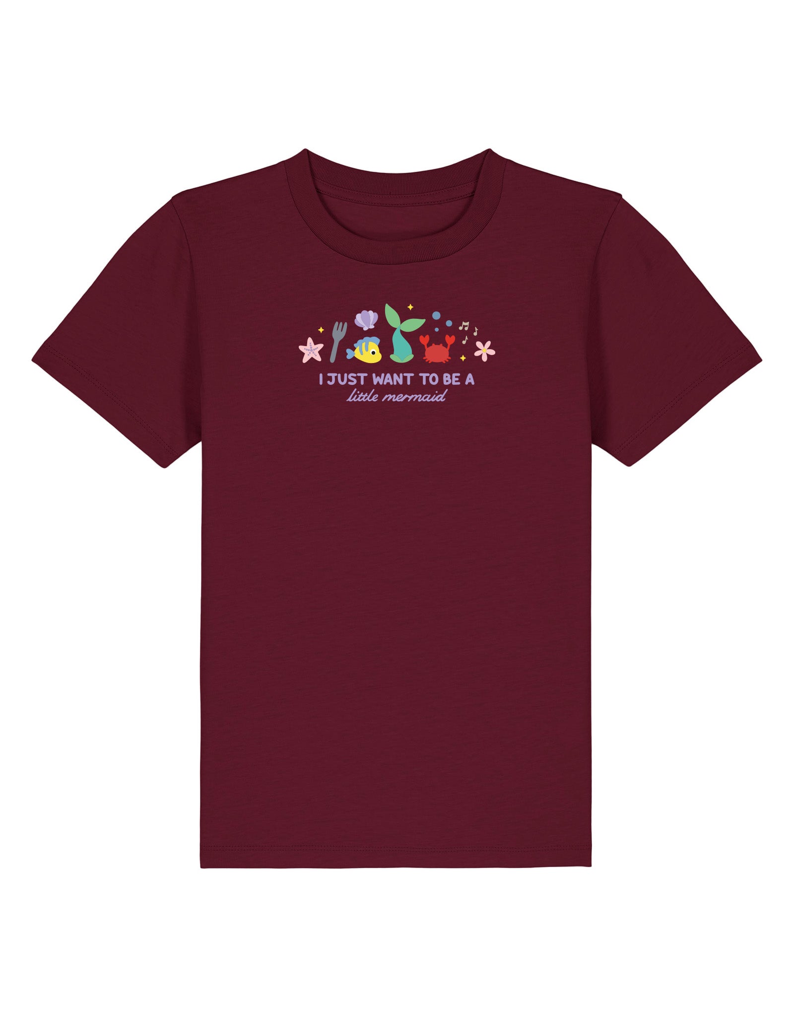 Mermaid Embroidered Organic Cotton Childrens T-Shirt