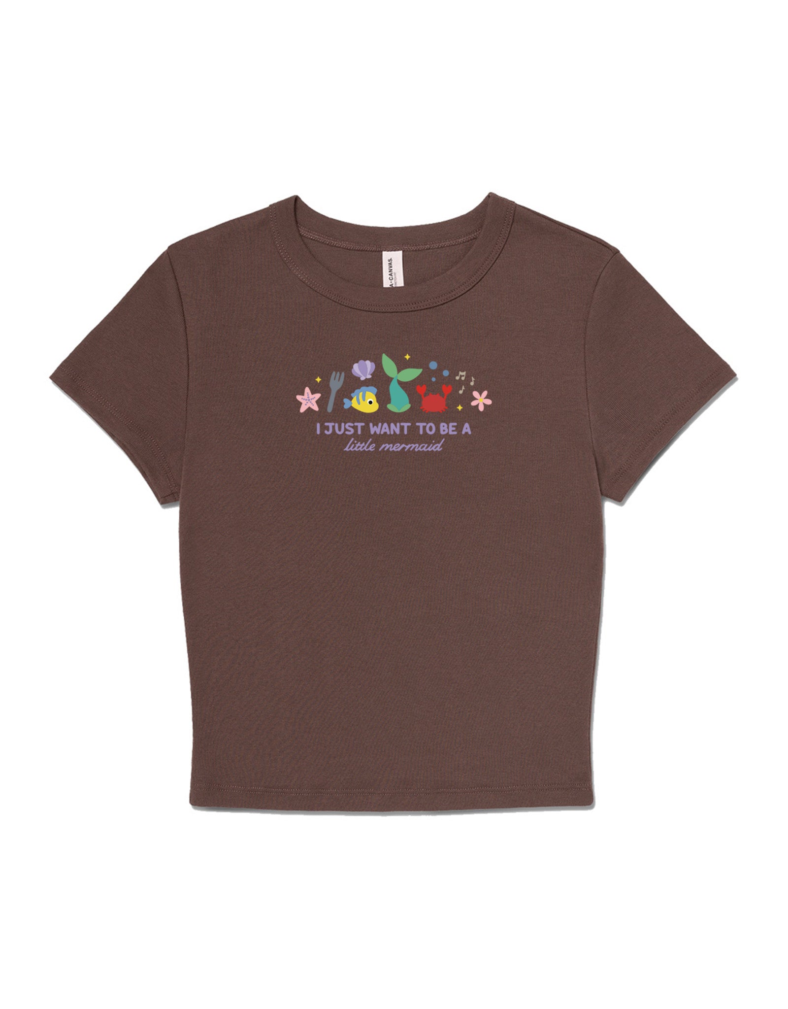 Mermaid Embroidered Micro Rib Baby Tee