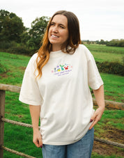Mermaid Embroidered Oversized Organic Cotton Tee