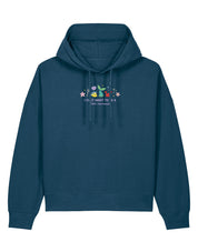 Mermaid Embroidered Boxy Organic Cotton Hoodie