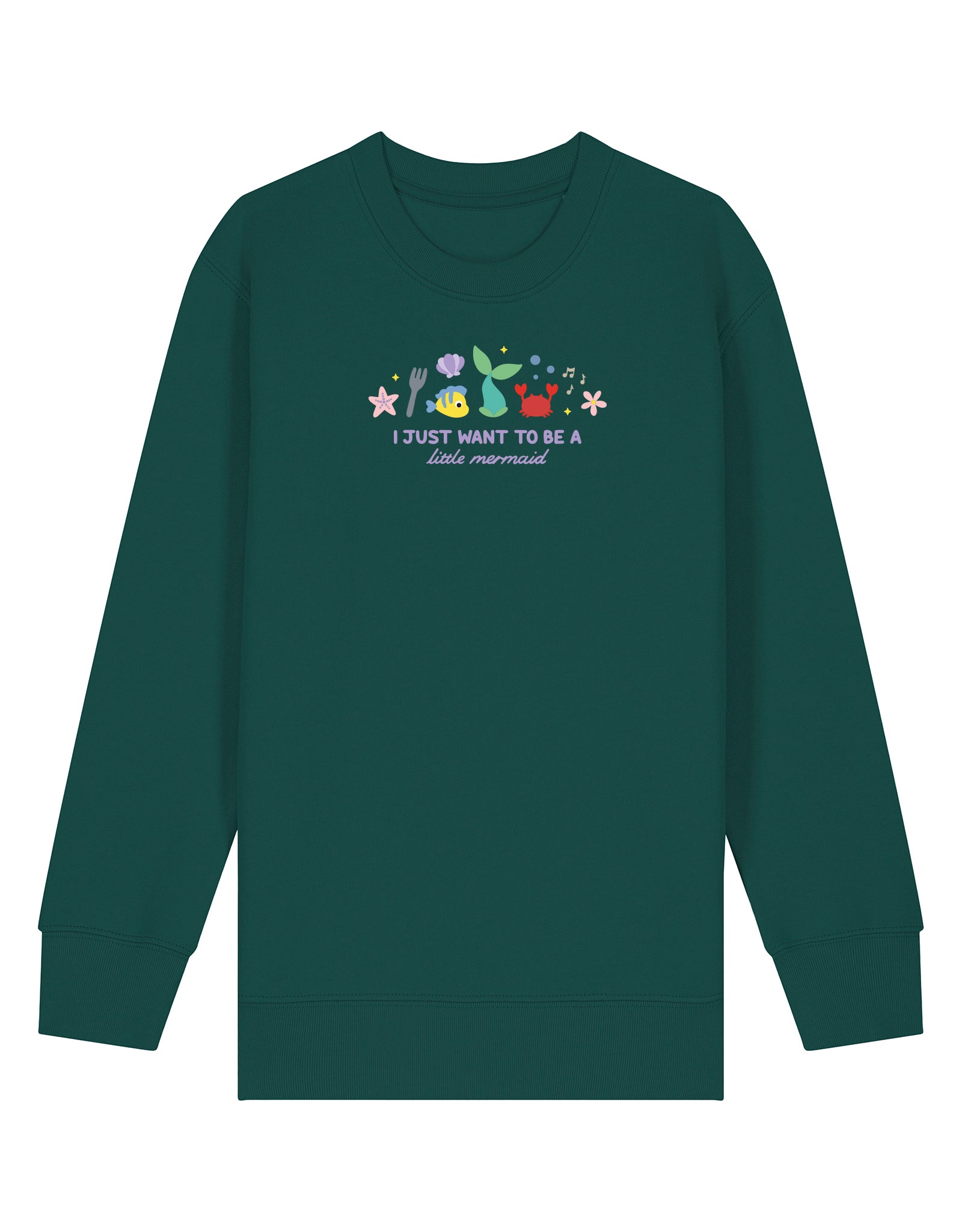 Mermaid Embroidered Organic Cotton Childrens Sweatshirt
