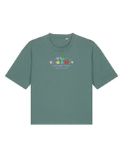 Mermaid Embroidered Boxy Organic Cotton Tee