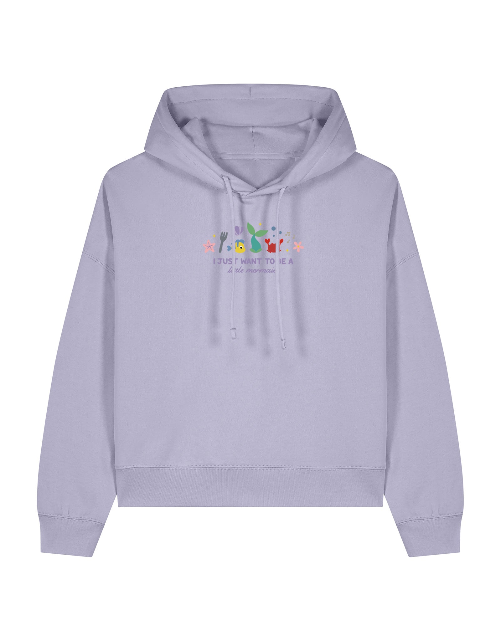 Mermaid Embroidered Boxy Organic Cotton Hoodie