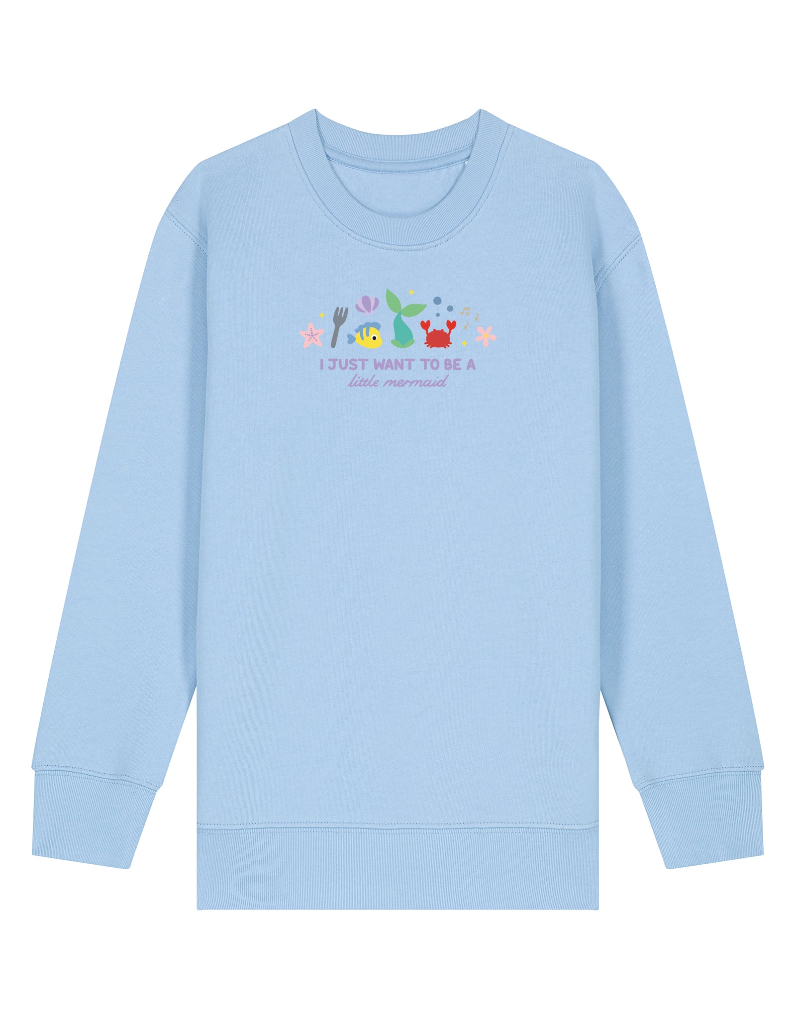 Mermaid Embroidered Organic Cotton Childrens Sweatshirt