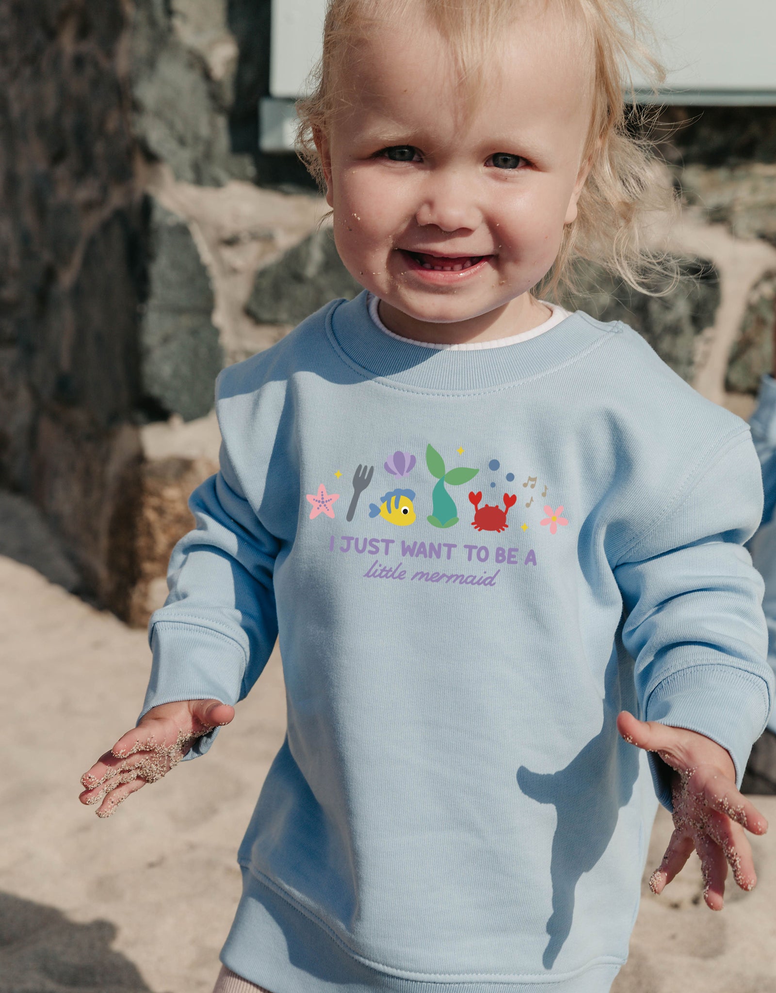 Mermaid Embroidered Organic Cotton Childrens Sweatshirt