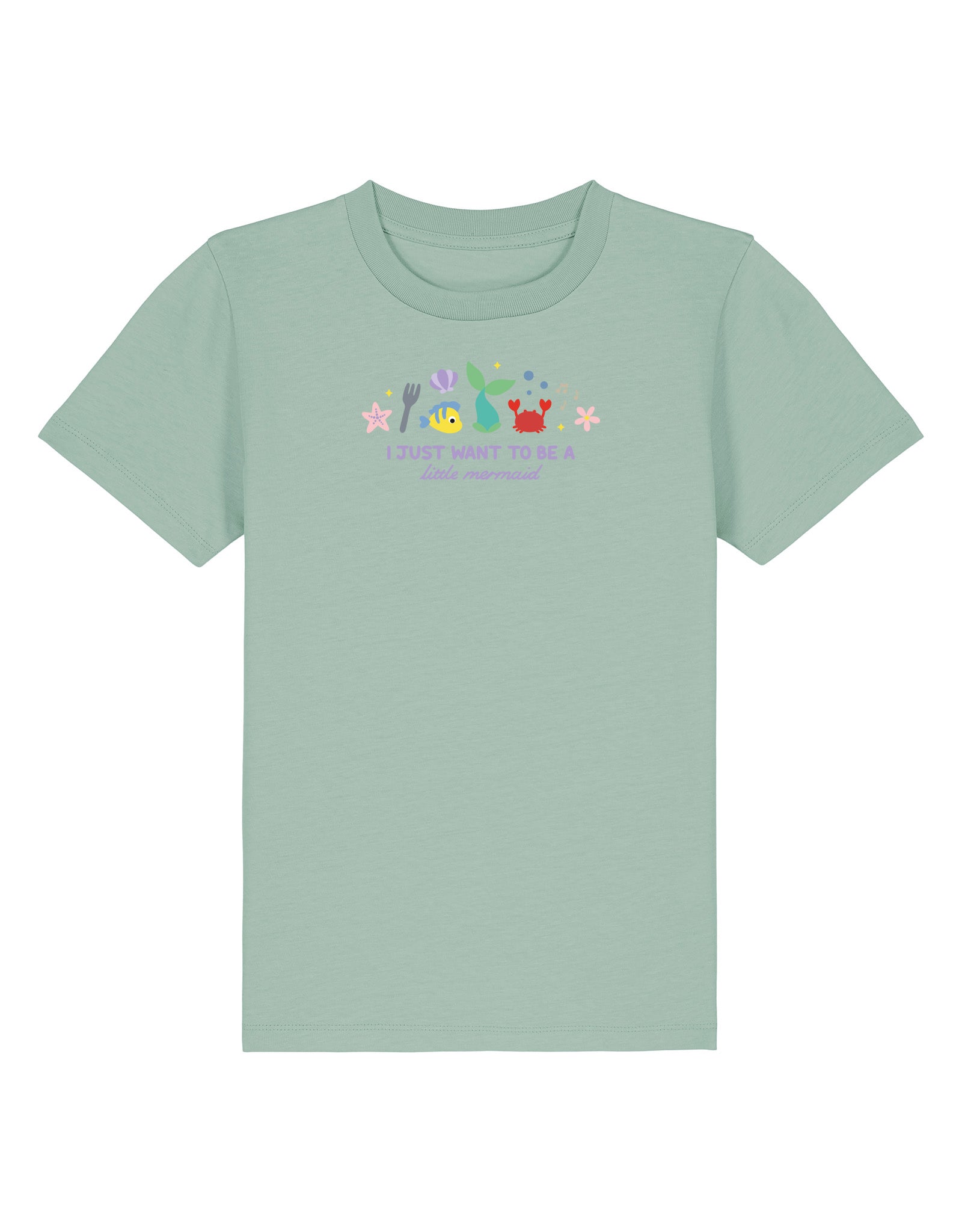 Mermaid Embroidered Organic Cotton Childrens T-Shirt