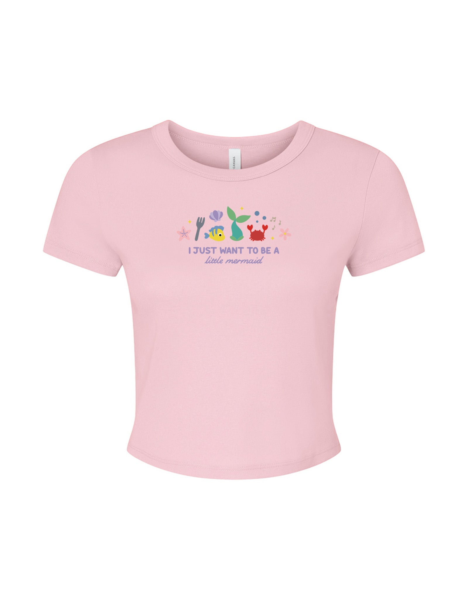 Mermaid Embroidered Micro Rib Baby Tee