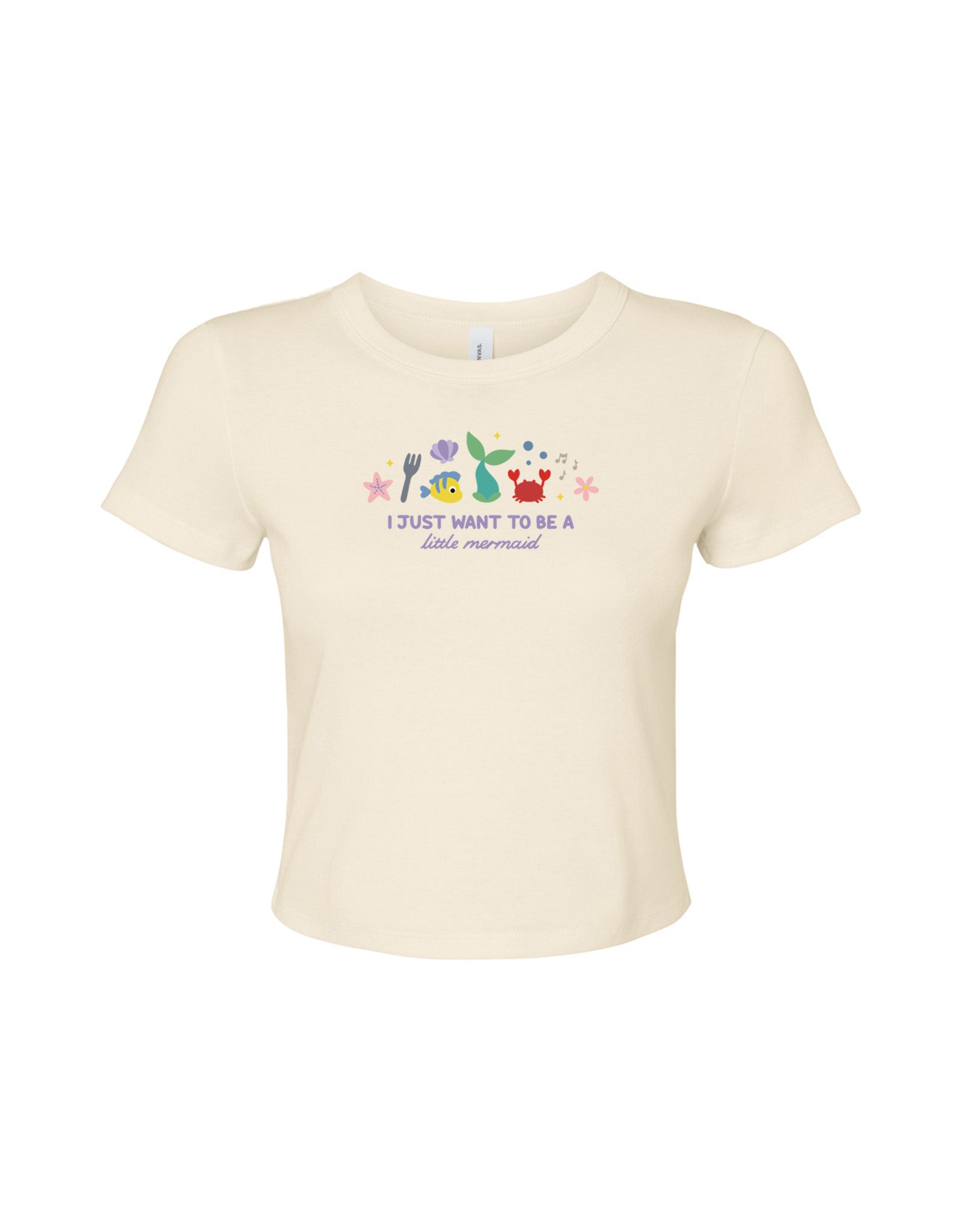 Mermaid Embroidered Micro Rib Baby Tee