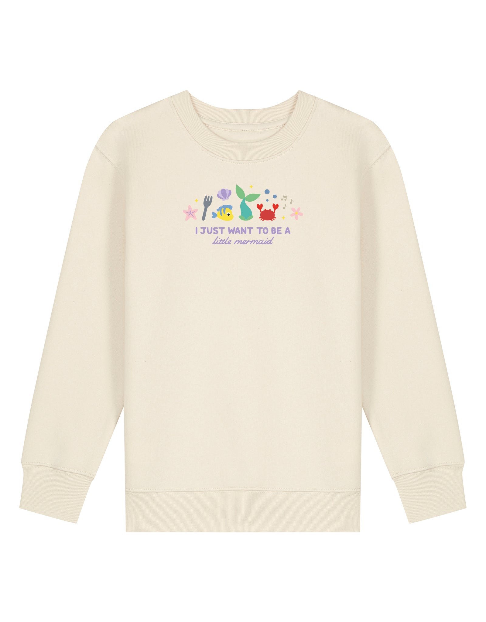 Mermaid Embroidered Organic Cotton Childrens Sweatshirt