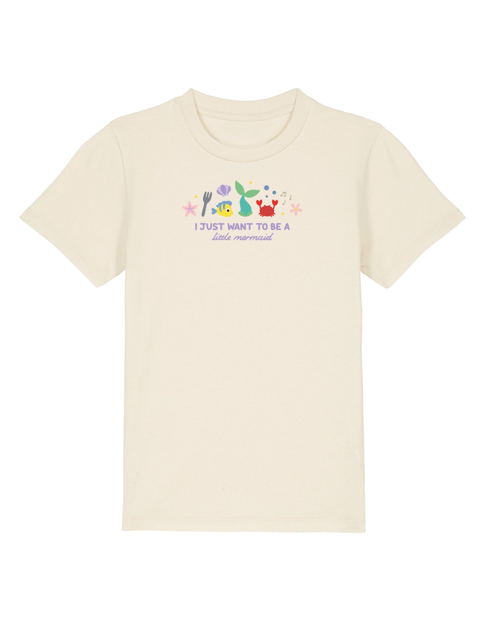 Mermaid Embroidered Organic Cotton Childrens T-Shirt