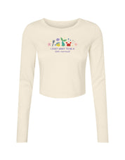 Mermaid Embroidered Micro Rib Long Sleeved Tee
