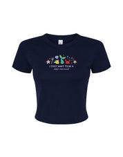 Mermaid Embroidered Micro Rib Baby Tee