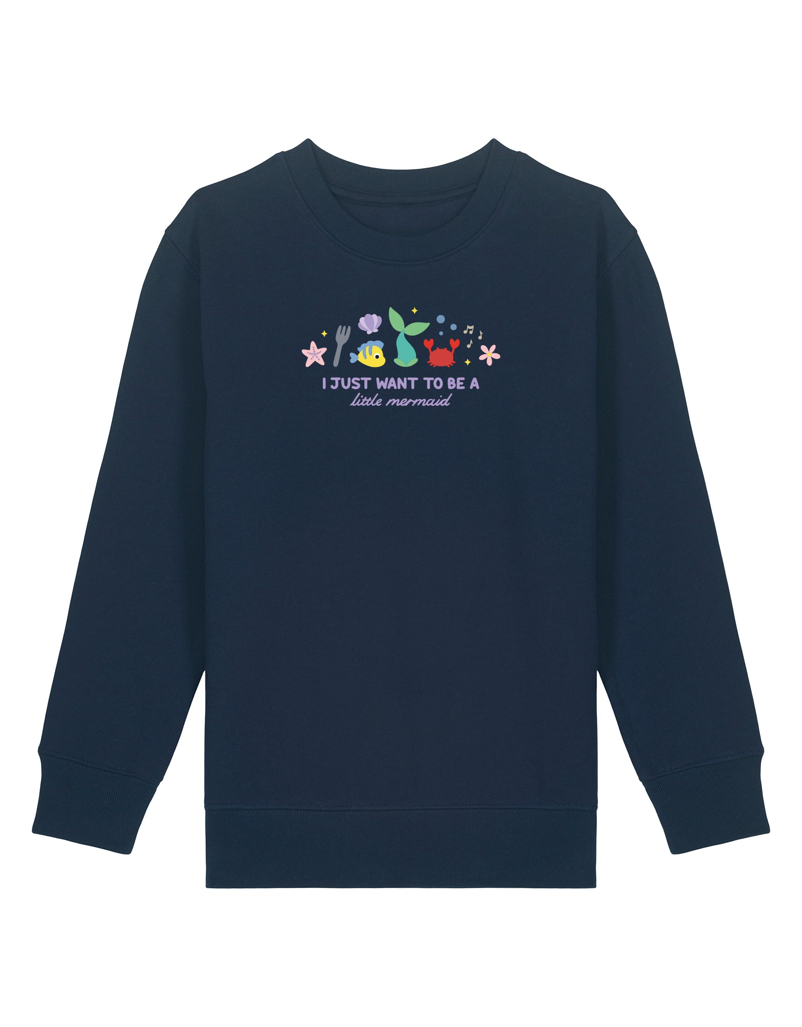 Mermaid Embroidered Organic Cotton Childrens Sweatshirt