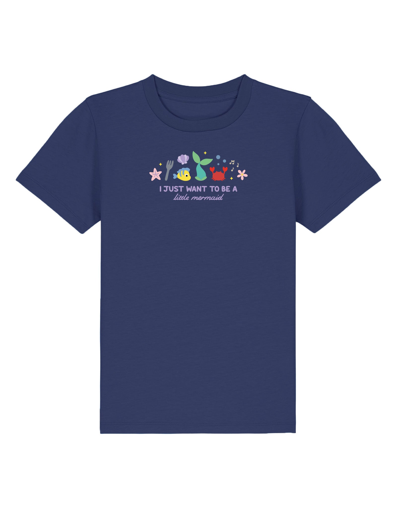 Mermaid Embroidered Organic Cotton Childrens T-Shirt