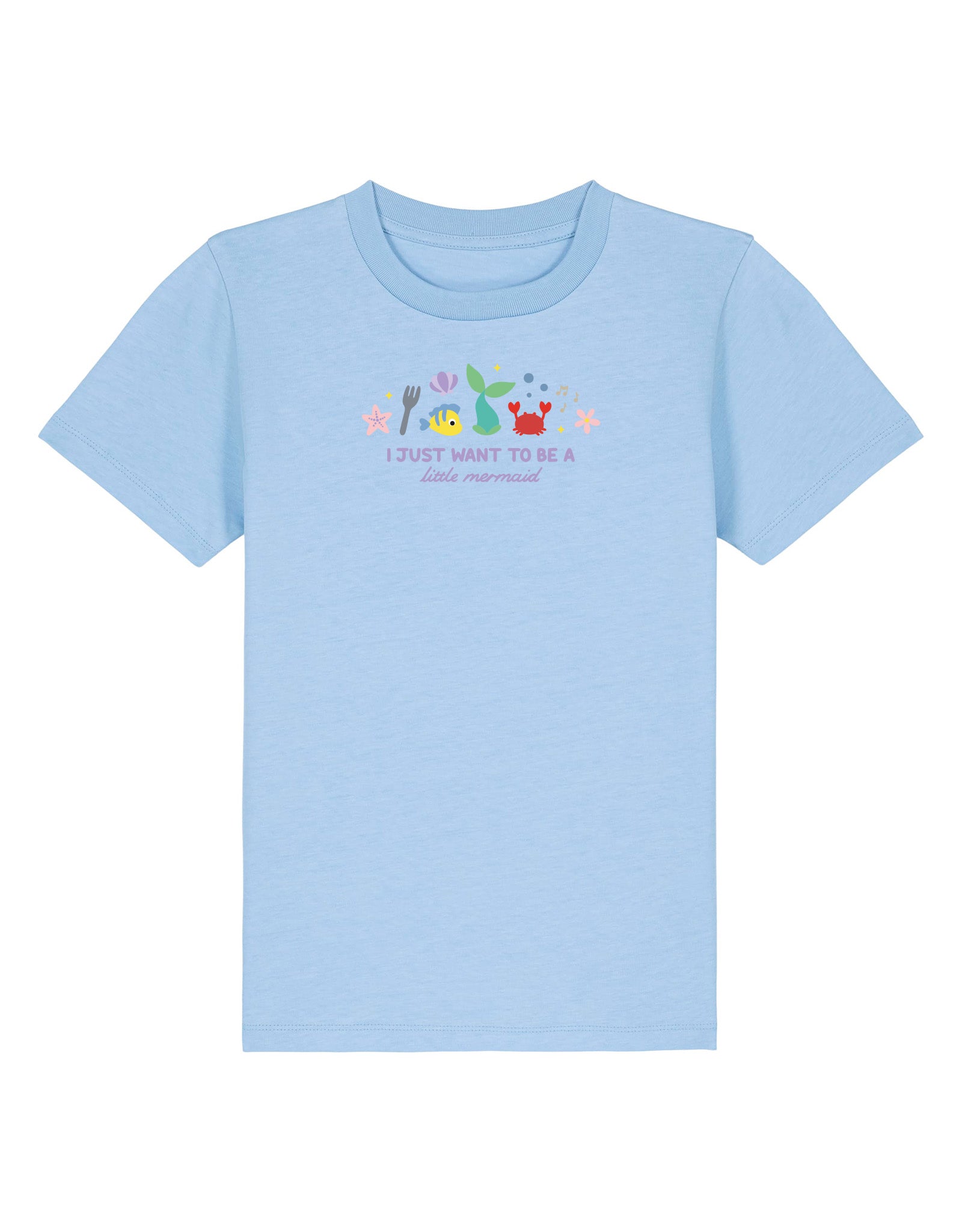 Mermaid Embroidered Organic Cotton Childrens T-Shirt