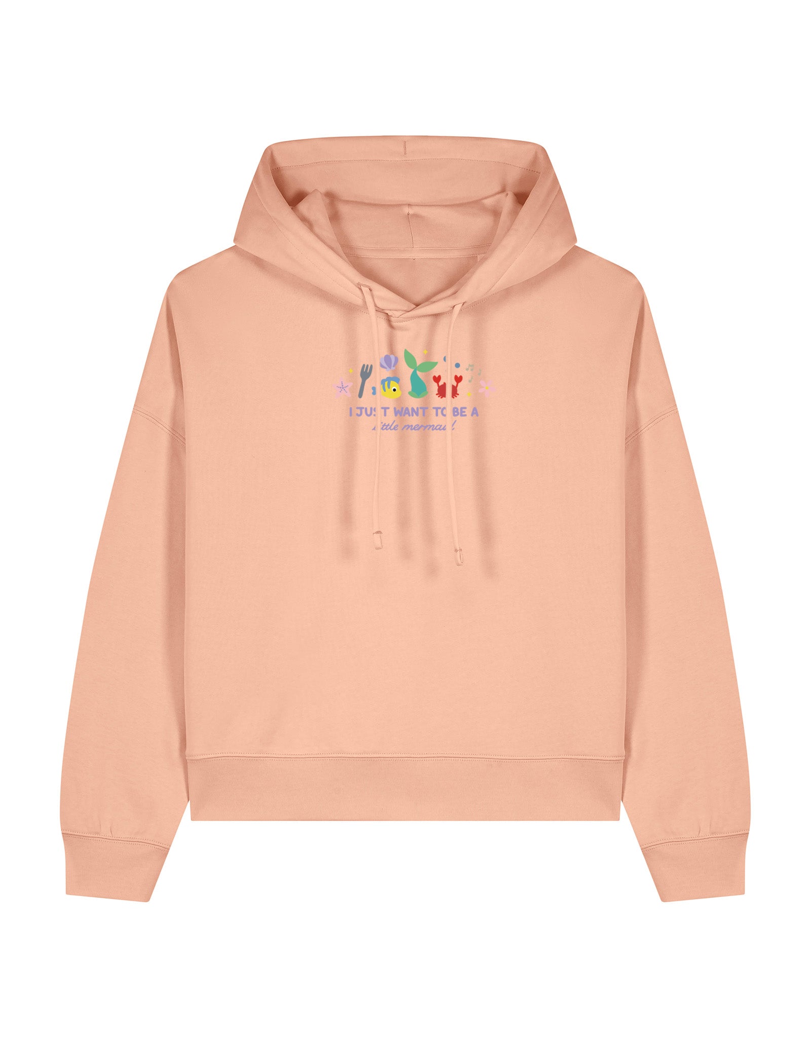 Mermaid Embroidered Boxy Organic Cotton Hoodie