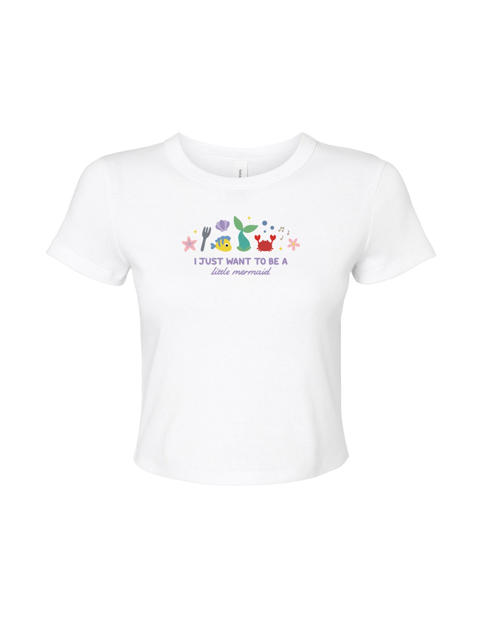 Mermaid Embroidered Micro Rib Baby Tee