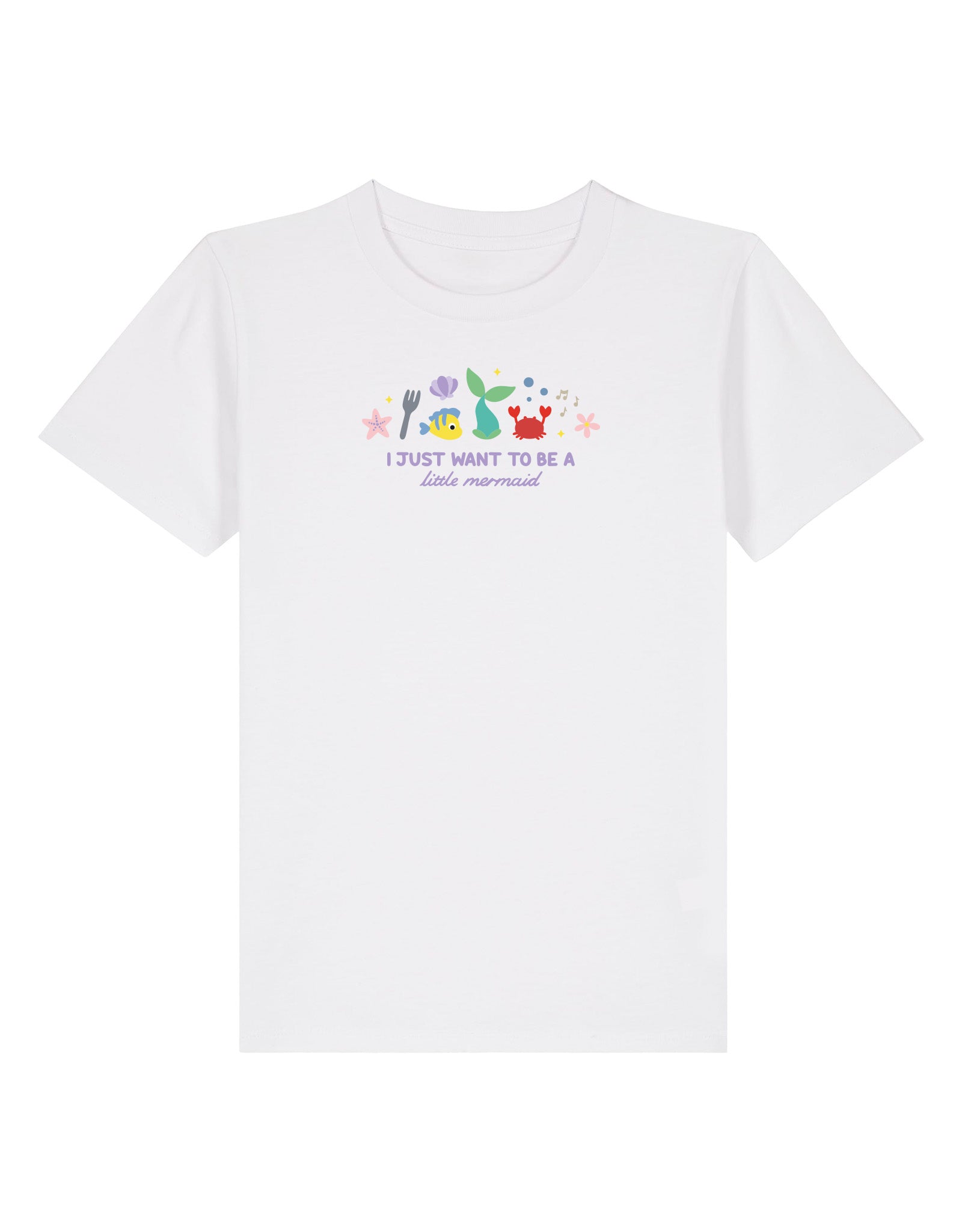 Mermaid Embroidered Organic Cotton Childrens T-Shirt
