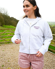 Mona Printed Boxy Organic Cotton Zip Hoodie