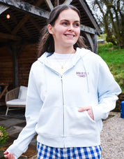 Mona Printed Boxy Organic Cotton Zip Hoodie