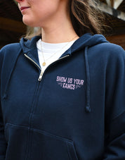 Mona Printed Boxy Organic Cotton Zip Hoodie