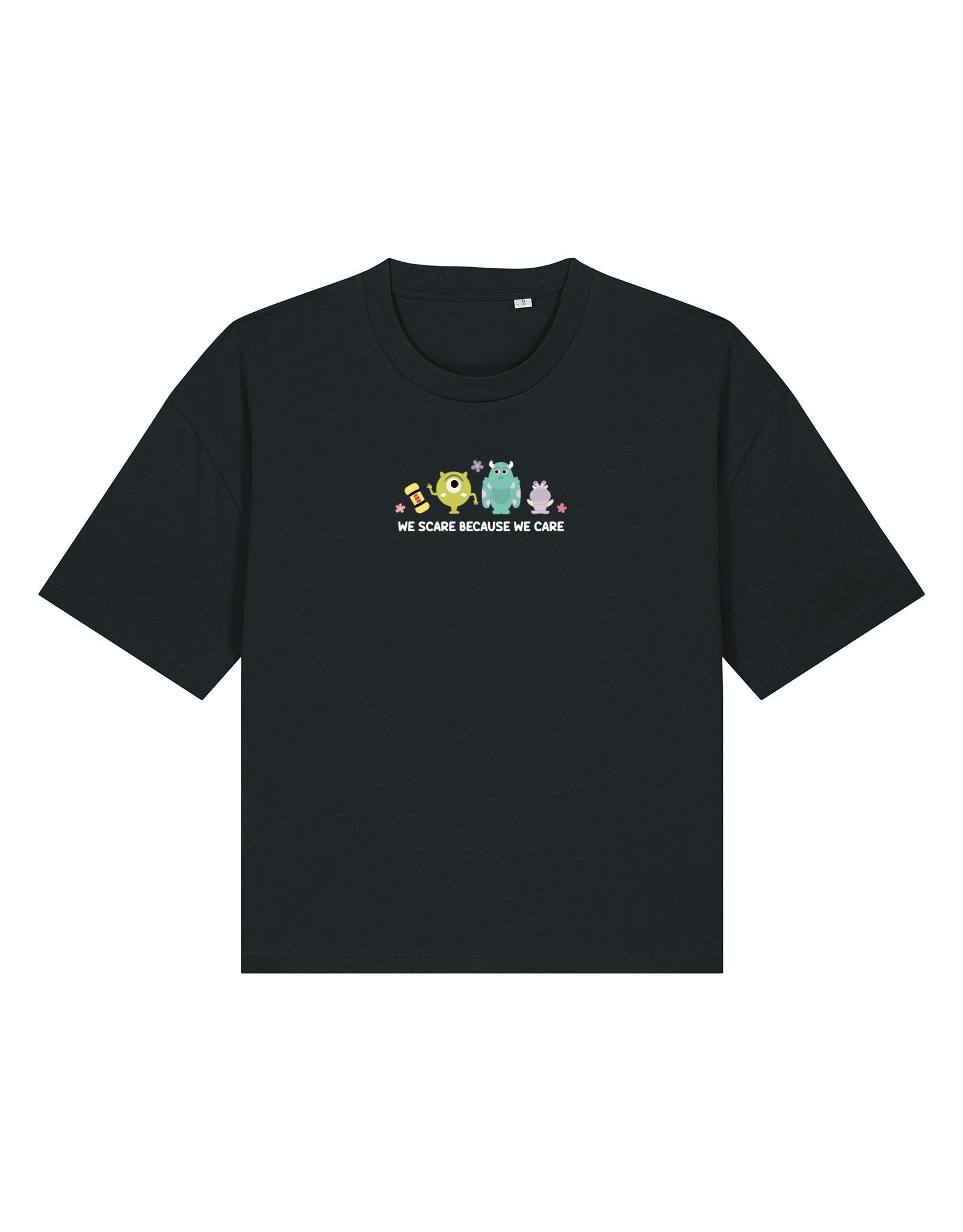 Monsters Embroidered Boxy Organic Cotton Tee