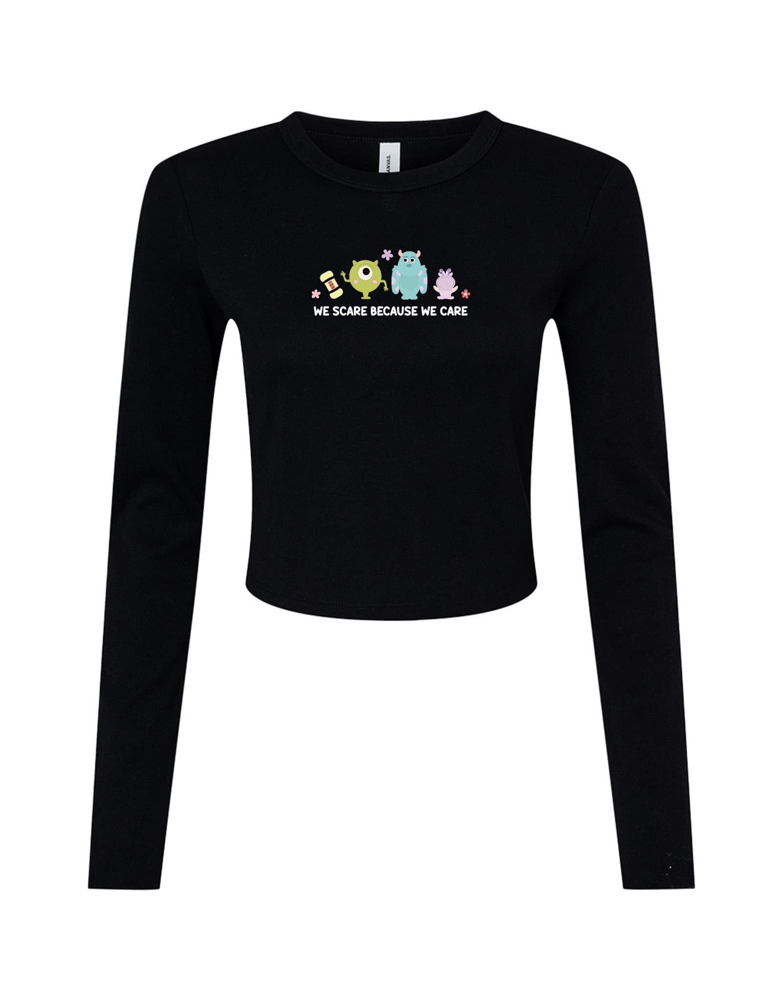 Monsters Inspired Embroidered Micro Rib Long Sleeved Tee