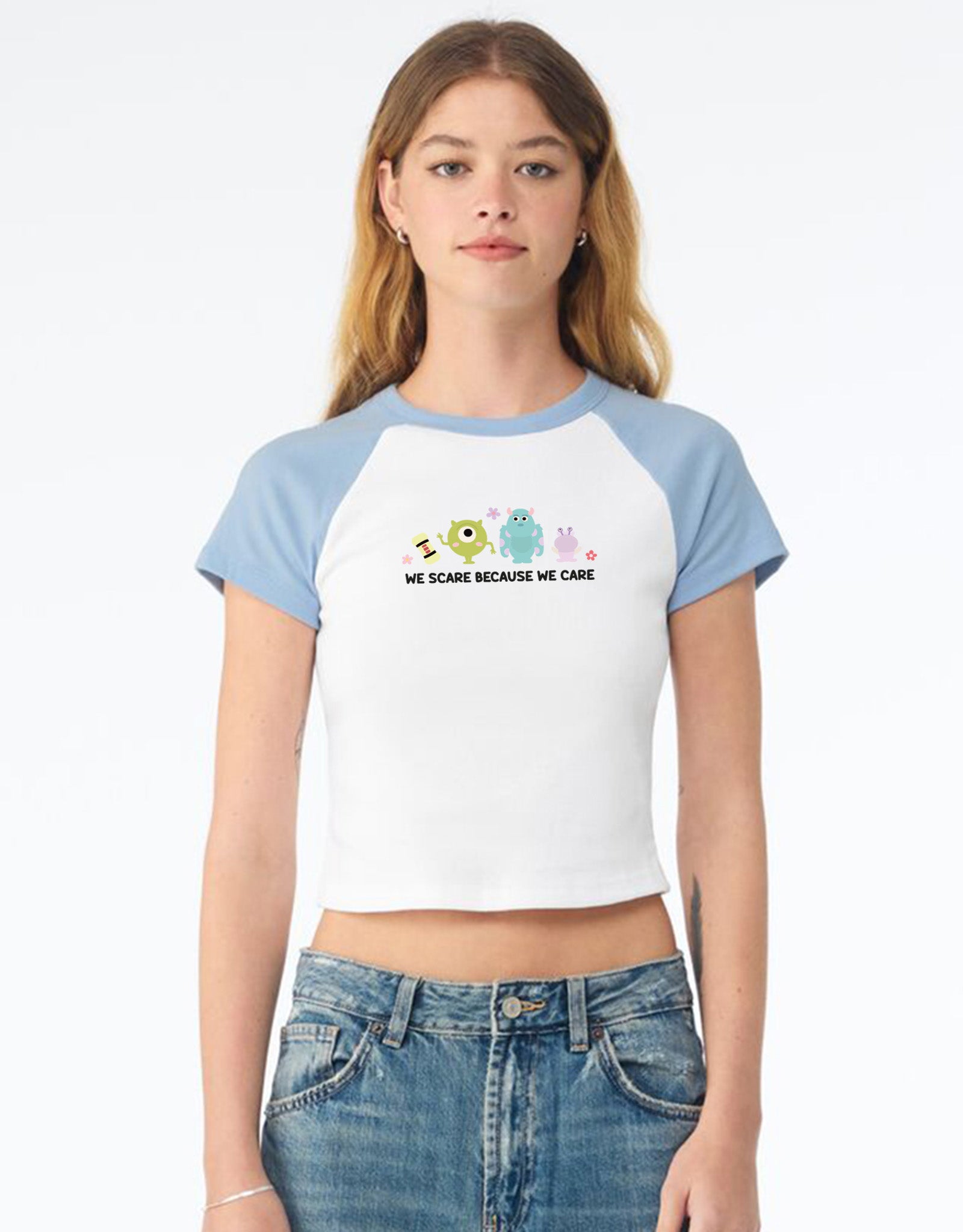 Monsters Inspired Embroidered Micro Rib Baby Tee