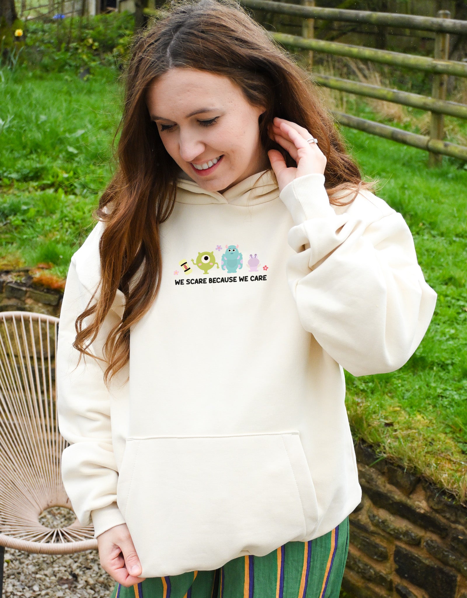 Monsters Inspired Embroidered Heavyweight Cotton Hoodie