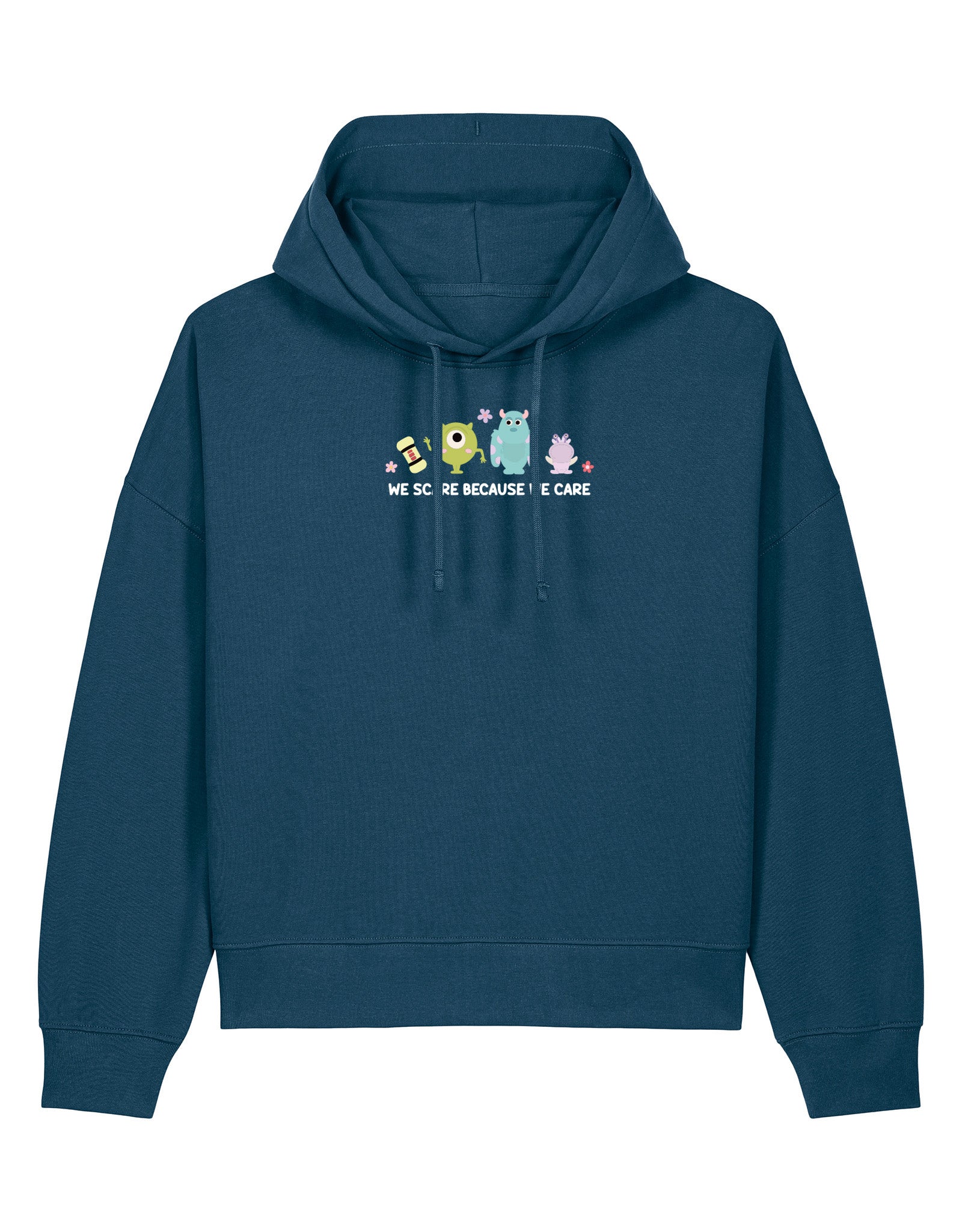 Monsters Inspired Embroidered Boxy Organic Cotton Hoodie