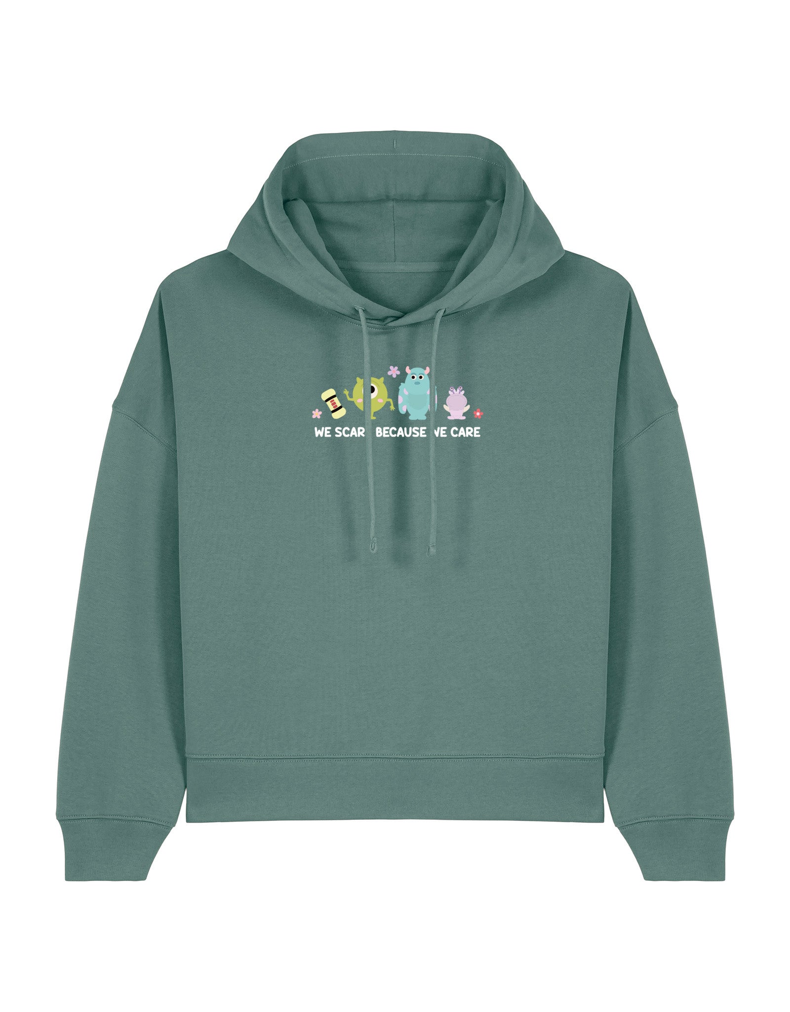 Monsters Inspired Embroidered Boxy Organic Cotton Hoodie